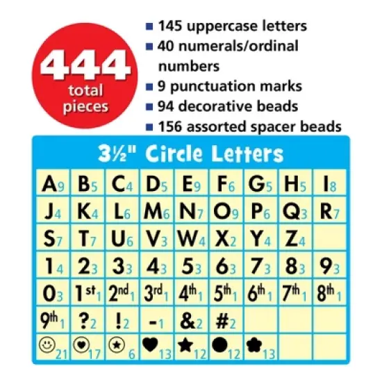 Teacher Created Resources&reg; Friendship Beads Circle Letters, 445 Pieces image {2}