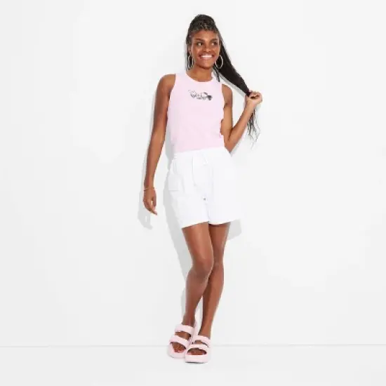 Women's Hello Kitty Graphic Shrunken Tank Top - Pink image {2}