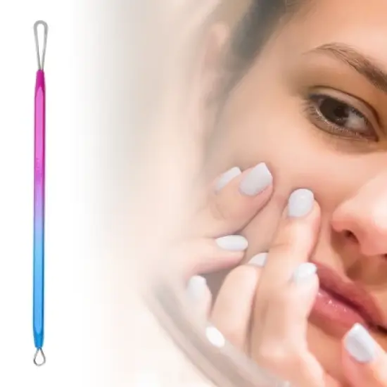 Unique Bargains Professional Gradient Pimple Extractor Blue Purple 1 Pc image {3}