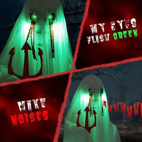 Karl Home 4.3ft Halloween Decorations Outdoor Animatronics Ghost with Trident image {3}