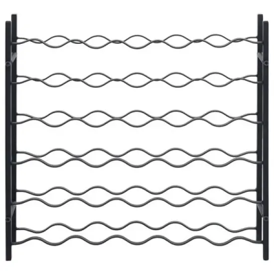 vidaXL Black Iron Wine Rack - Stylish, Durable and High-Capacity Storage Solution for Up to 36 Wine Bottles, Easy Assembly Required image {2}