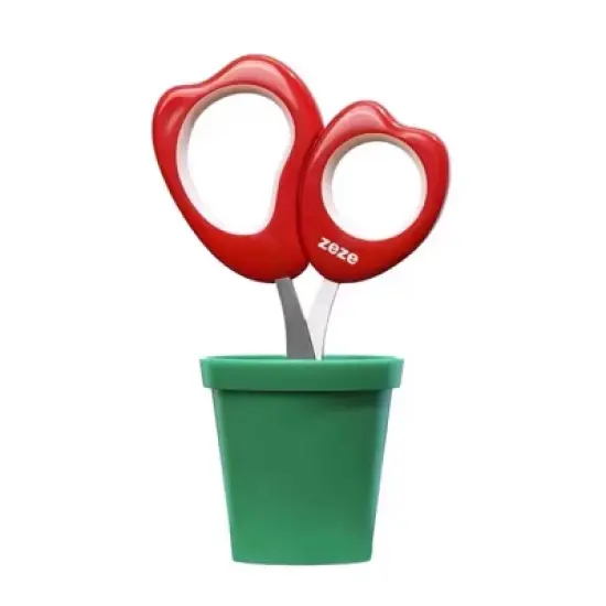 ZEZE Tulip Pet Grooming Scissors-Red image {1}