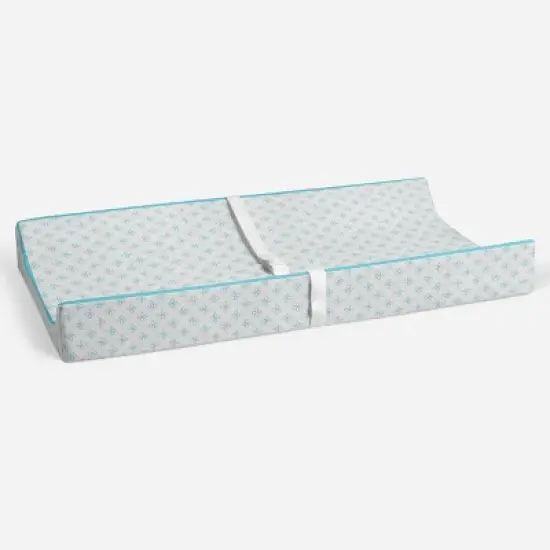 Bacati - Petals Quilted Muslin Changing Pad Cover Aqua image {3}