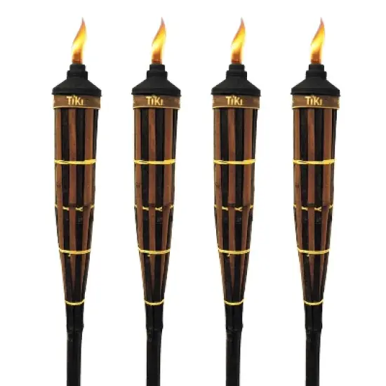 Tiki 4pk Royal Poly Bamboo Outdoor Torches Brown image {3}