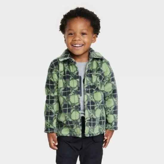 Toddler Boys' Star Wars Baby Yoda Printed Shacket - Green image {3}