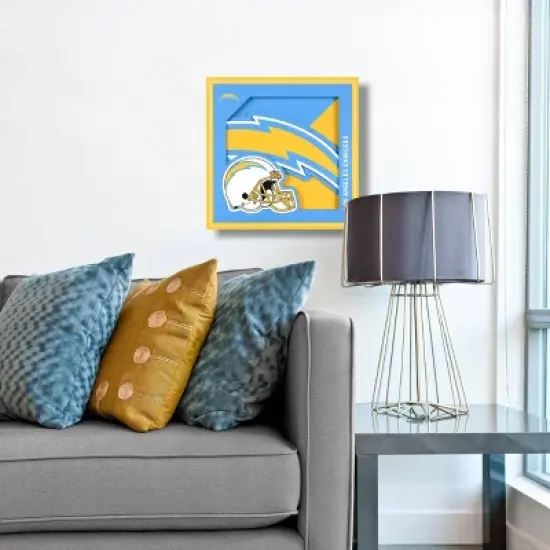 NFL Los Angeles Chargers 3D Logo Series Wall Art - 12"x12" image {1}