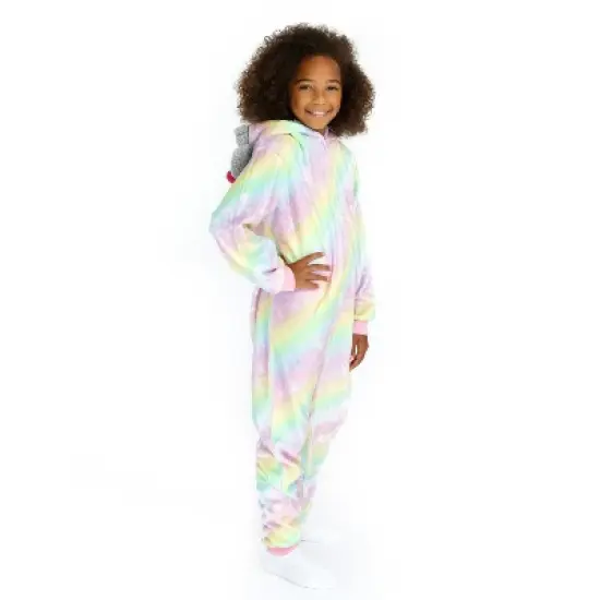 Sleep On It Girls Ombre Koala Bear Zip-Up Hooded Sleeper Pajama with Built Up 3D Character Hood image {2}