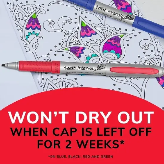 Bic Intensity Ultra Permanent Marker Extra-Fine Needle Tip Deep Sea Blue Dozen GPMU11BE image {5}