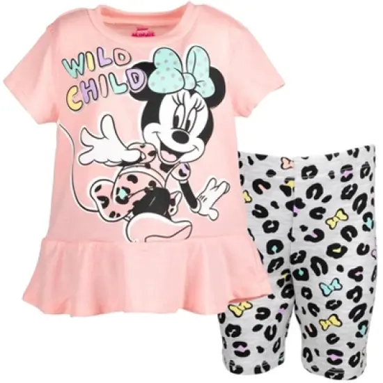 Mickey Mouse & Friends Minnie Mouse Baby Girls Graphic T-Shirt and Shorts Outfit Set Infant image {7}