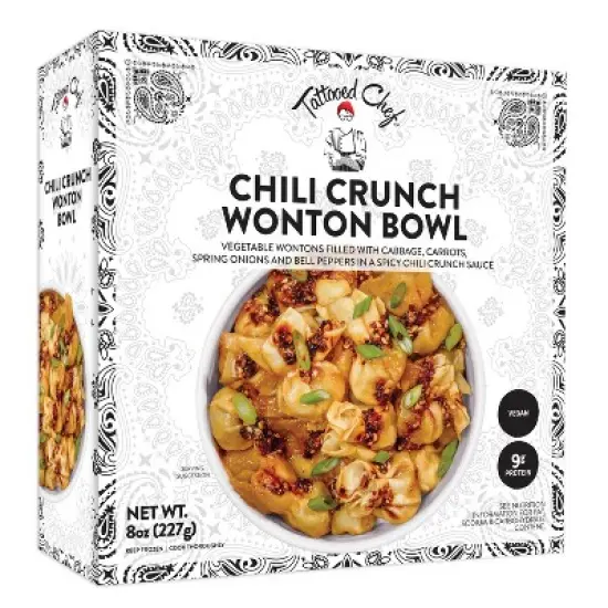 Tattooed Chef Vegan Frozen Chili Crunch Wonton Bowl - 8oz image {2}