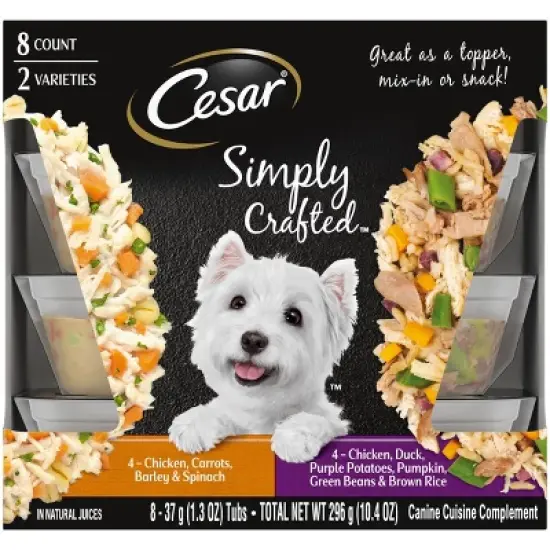 Cesar Simply Crafted Variety Pack Small Breed Wet Dog Food - 1.3oz/8ct image {10}