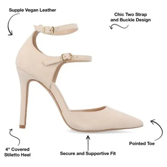 Journee Collection Womens Lilyann Multi Strap Stiletto Pointed Toe Pumps image {7}