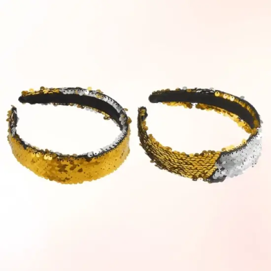 Unique Bargains Women's Sparkle Sequins Headbands Gold Tone Silver Tone 1 Pc image {4}