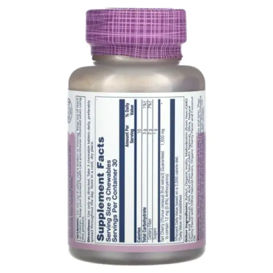 Solaray Vital Extracts Tart Cherry, Natural Cherry, 90 Chewables (500 mg per Chewable) image {1}