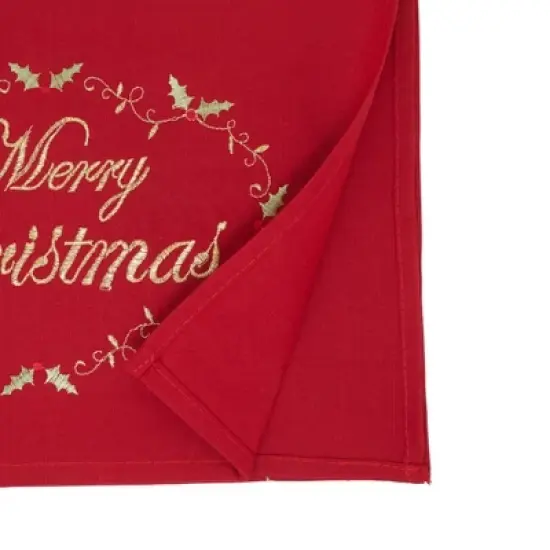 Saro Lifestyle Merry Christmas Embroidered Design Table Runner image {1}