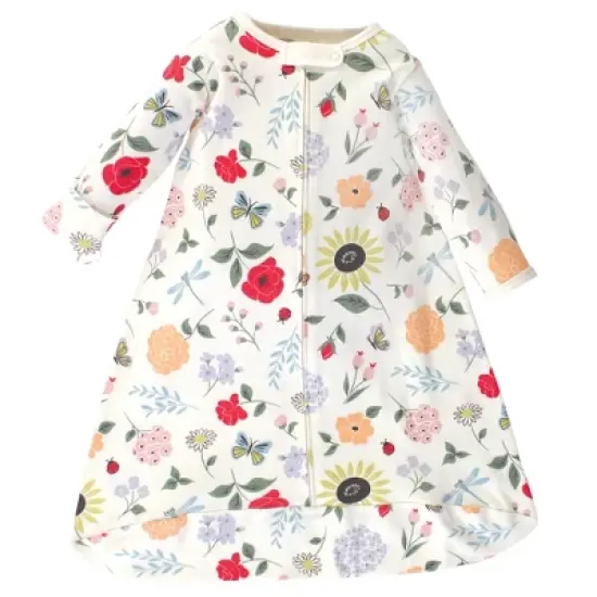 Touched by Nature Baby Girl Organic Cotton Long-Sleeve Wearable Sleeping Bag, Sack, Blanket, Flutter Garden image {2}