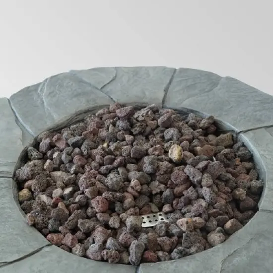 Angeles Outdoor Circular Fire Pit - Gray - Christopher Knight Home image {3}