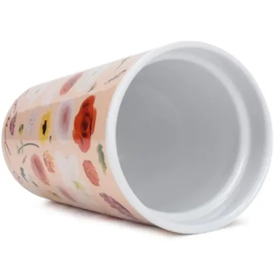 Lighthouse Christian Products Thankful and Blessed 12 ounce Ceramic Stoneware Travel Tumbler Mug, Blush Pink Floral image {3}