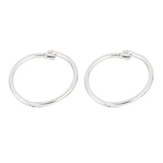 Unique Bargains Office Metal Loose Leaf Ring Hinge Snap Binder Silver Tone 1.2" Dia 17 Pcs image {2}