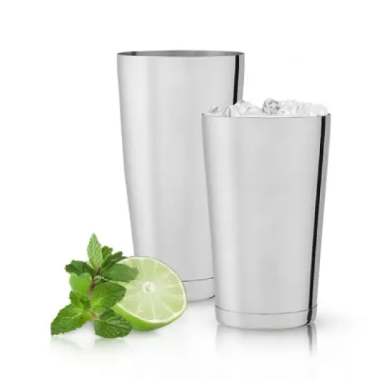 Viski Stainless Steel Shaker Tins, Set of 2 Boston Shaker Tins, Cocktail Shaker Set, 28 Oz & 18 Oz image {5}
