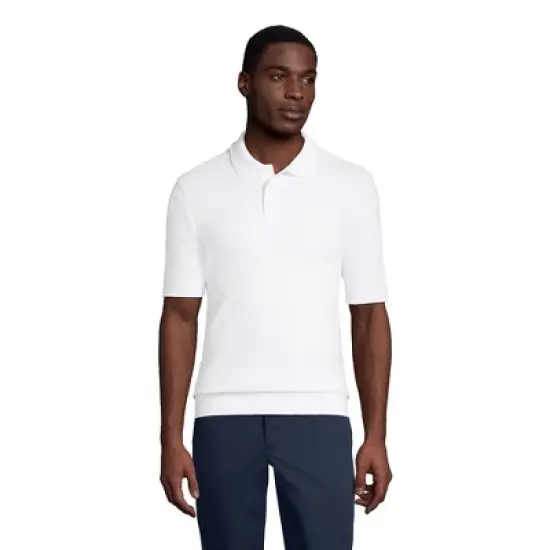 Lands' End School Uniform Men's Short Sleeve Banded Bottom Polo Shirt image {2}