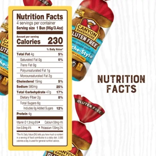 Canyon Bakehouse Brioche Gluten Free Hamburger Buns - 13.5oz image {4}