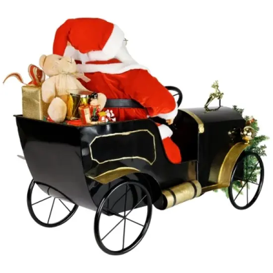Northlight Animated and Musical Santa Driving Vintage Car Christmas Decoration - 31" image {7}