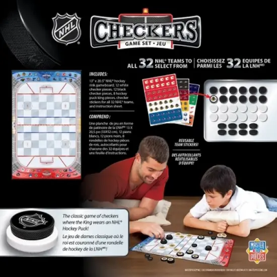 MasterPieces Officially licensed NHL League-NHL Checkers Board Game for Families and Kids ages 6 and Up image {3}