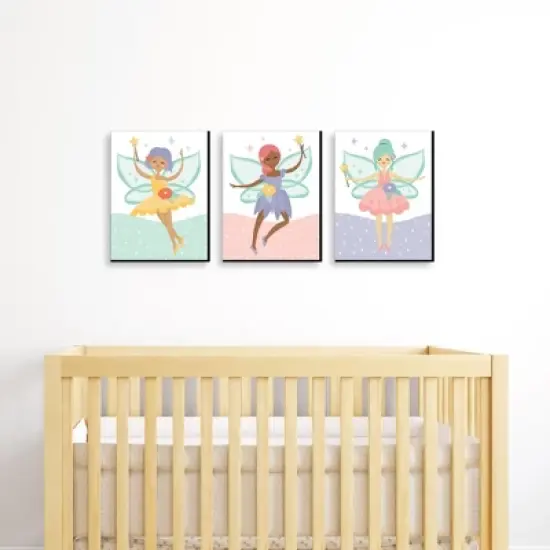 Big Dot of Happiness Let's Be Fairies - Fairy Garden Nursery Wall Art and Kids Room Decor - 7.5 x 10 inches - Set of 3 Prints image {1}