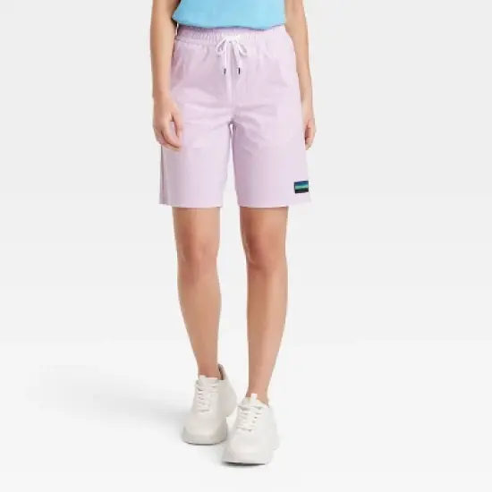 Houston White Adult Ribstop Windowpane Pull-On Shorts - Light Purple image {3}