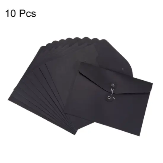 Unique Bargains String A5 File Folders Document Letter Organizer Holder Filing Envelopes Jacket Black image {2}