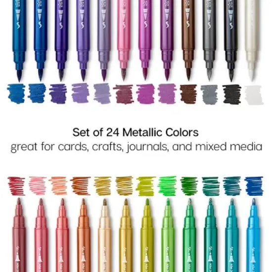 KINGART Twin-Tip&trade; Metallic Pens 24 Colors image {3}