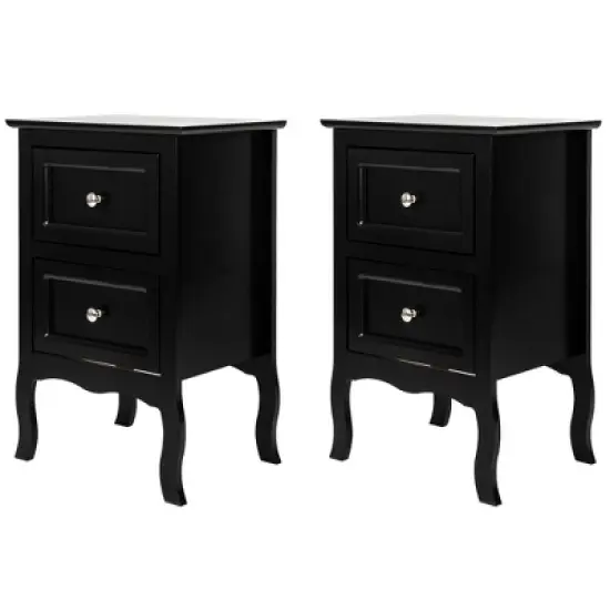 KTMBDW Night Stand Set 2, Bedroom Nightstands with 2 Drawers Modern Sofa Side Table Bedside End Table for Living Room image {6}