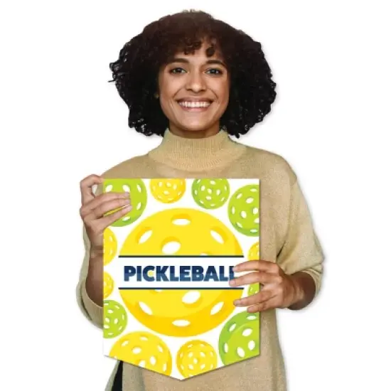 Big Dot of Happiness Let's Rally - Pickleball - Outdoor Home Decorations - Double-Sided Birthday or Retirement Party Garden Flag - 12 x 15.25 inches image {7}