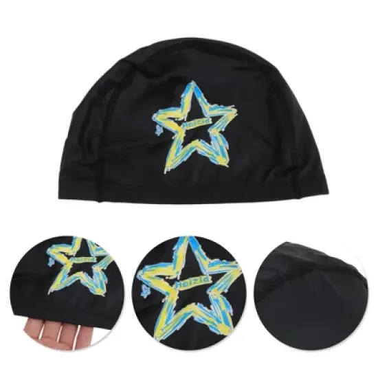 Unique Bargains Knitted PU Elastic Star Pattern Swim Cap 1 Pc image {2}