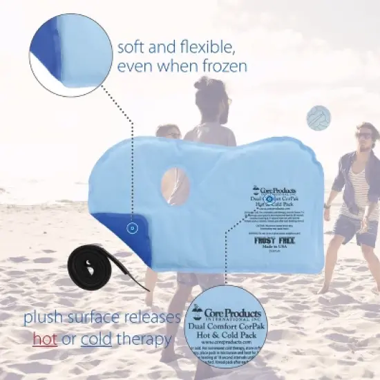 Core Products Dual Comfort CorPak -  Reusable hot/cold pack for knee, back, shoulder, or ankle pain; Use hot or cold; Made in USA image {3}