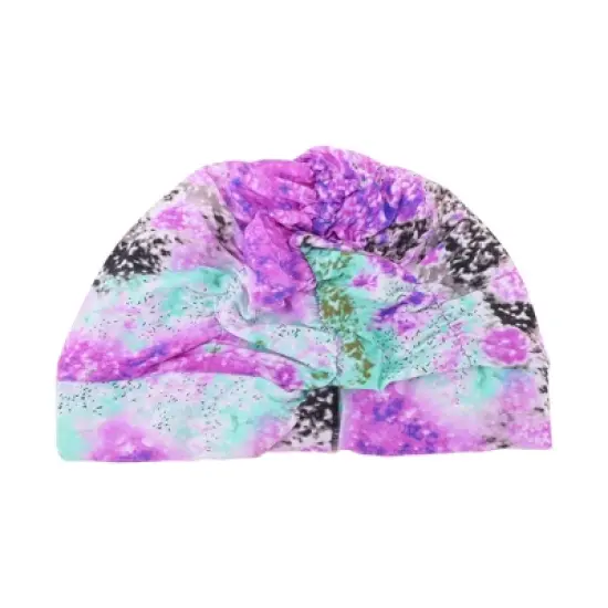 Unique Bargains Polyester Flower Pattern Swim Cap 5.91"x9.25" Purple 1 Pc image {5}