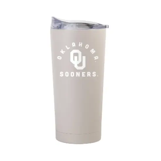 NCAA Oklahoma Sooners Sand Powder Coat Tumbler - 20oz: Stainless Steel Insulated Drinkware image {2}