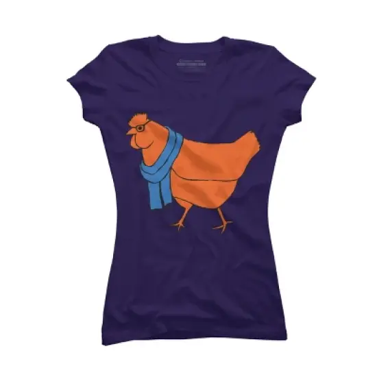 Junior's Design By Humans The Hipster Chicken By TabithaDesigns T-Shirt image {9}