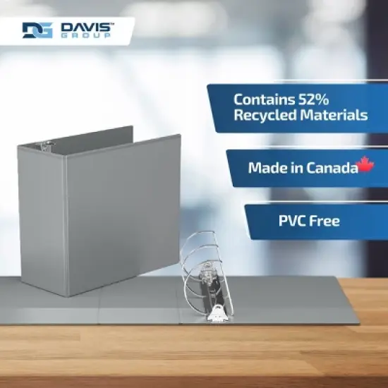 Easyview 4pk 5" Premium Angled D-Ring Binders 11x17" Gray: Polypropylene, 700 Sheet Capacity, 2 Pockets, Hard Cover image {6}