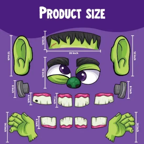 Joyfy Halloween Frankenstein Trunk or Treat Car Decorations Kit for SUV,  Halloween Archway Garage Door Decor Props, Car Stickers with Balloons image {4}