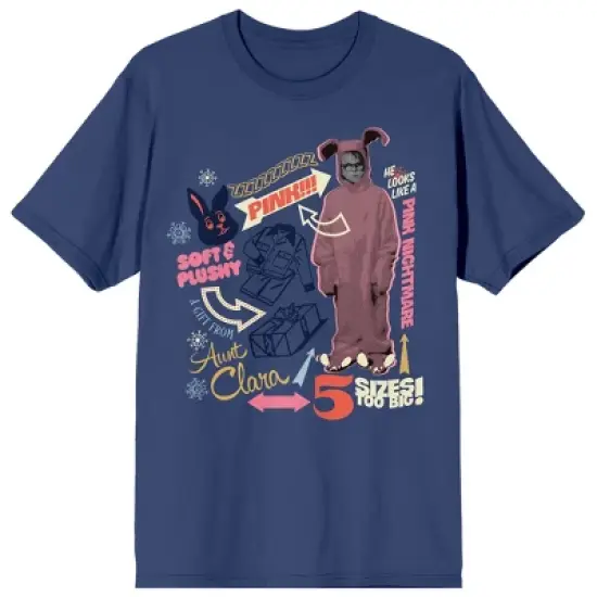 A Christmas Story Pink Nightmare Women's Navy T-shirt image {5}