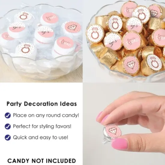 Big Dot of Happiness Bride Squad - Rose Gold Bridal Shower or Bachelorette Party Small Round Candy Stickers - Party Favor Labels - 324 Count image {4}
