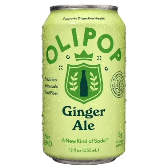 OLIPOP Ginger Ale Prebiotic Soda - 12 fl oz Can image {7}