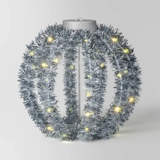 LED Christmas Hanging Tinsel Sphere with Warm White Lights - Wondershop&trade; image {4}