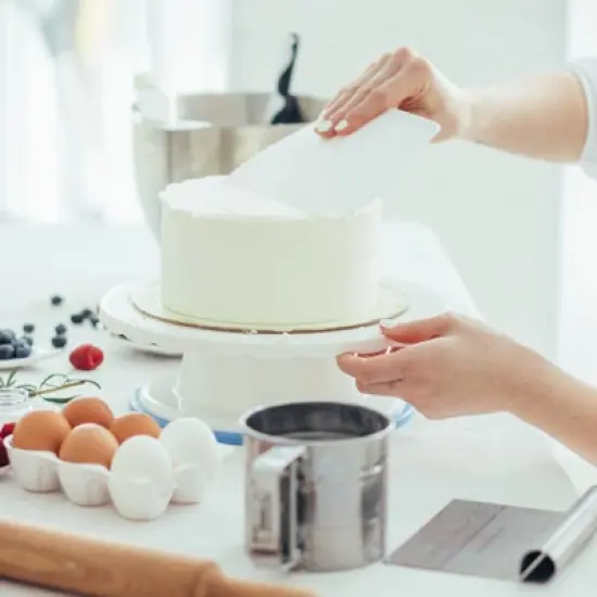 Unique Bargains Kitchen Flexible Plastic Baking Cake Scraper Dough Cutter 4.65x3.7 Inch image {4}