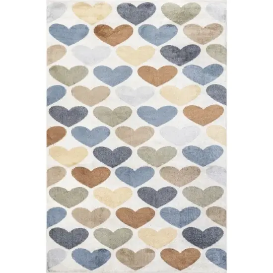nuLOOM Neive Colorful Hearts Machine Washable Area Rug image {9}