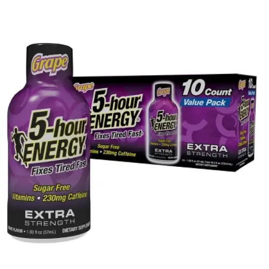 5 Hour Energy Shot Extra Strength - Grape - 1.93oz/10pk image {8}