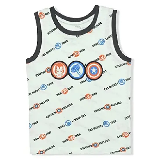 Marvel Heroes Boy's 3-Pack Saving The Day Graphic Tee, Sleeveless Shirt and Mesh Short Set For Toddlers image {3}