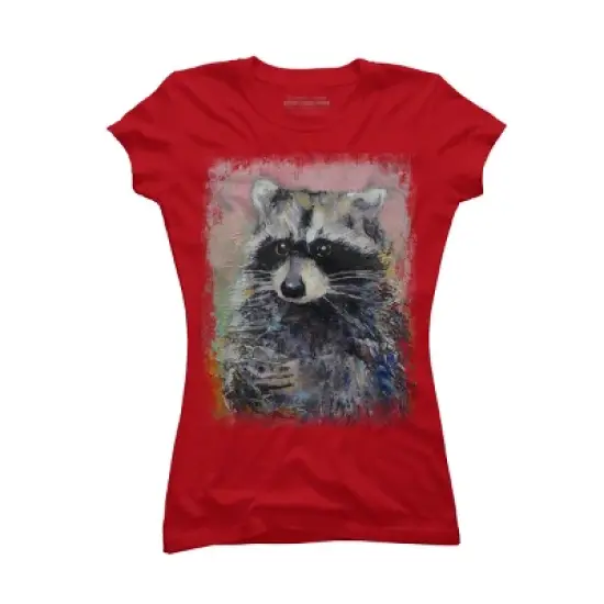 Junior's Design By Humans RACCOON By creese T-Shirt image {5}